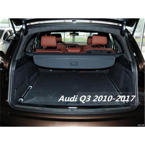 Car Rear Trunk Security Shield Cargo Cover For Audi Q3 2010.2011.2012.2013.2014.2015.2016.2017. ( black, beige)