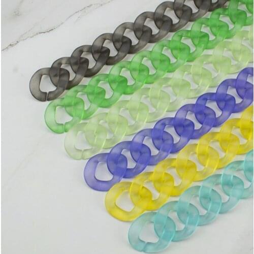 New Fashion Woman Handbag Accessory Chain Black White Green Resin Chain Luxury Frosted Strap Women Clutch Shoulder Purse Chain