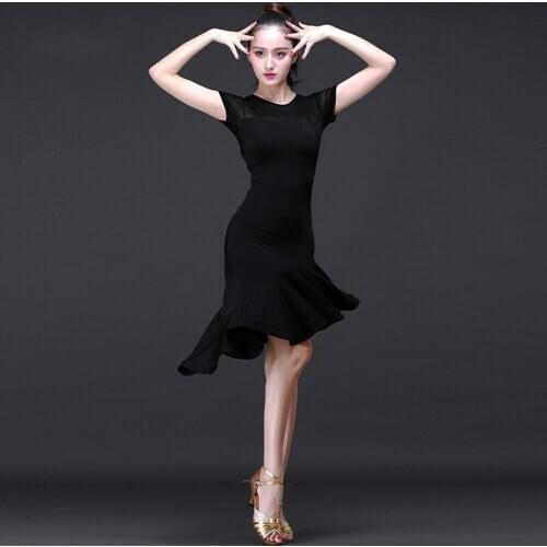 New style Latin costume female adult practice wear 2018 summer short sleeve costume female dance show