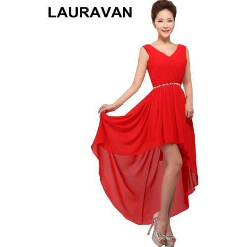 Hot pink blue red purple yellow ladies high low plus size prom dress short in the front long in the back fuschia women dresses