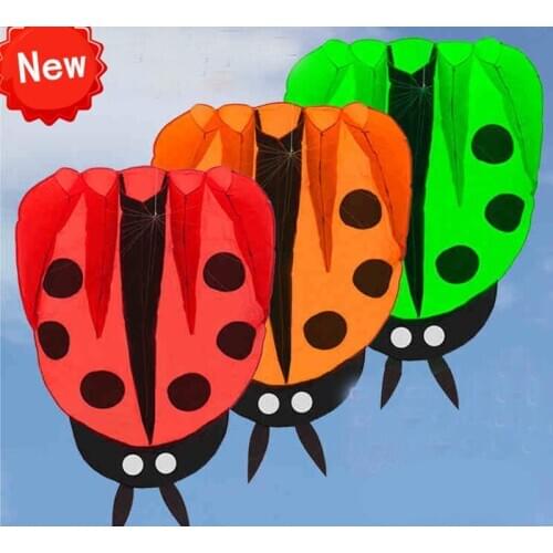 1.5m High Quality Soft Big Ladybug Kite Insect Kite Tearproof Outdoor Sports Family Party Activity Toy Children Gift For Toys