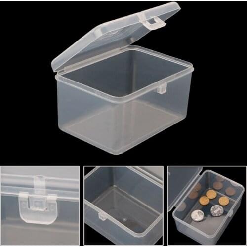 1Pc Small Transparent Storage Box Cards Chip Hardware Case Holder Jewelry Organizer