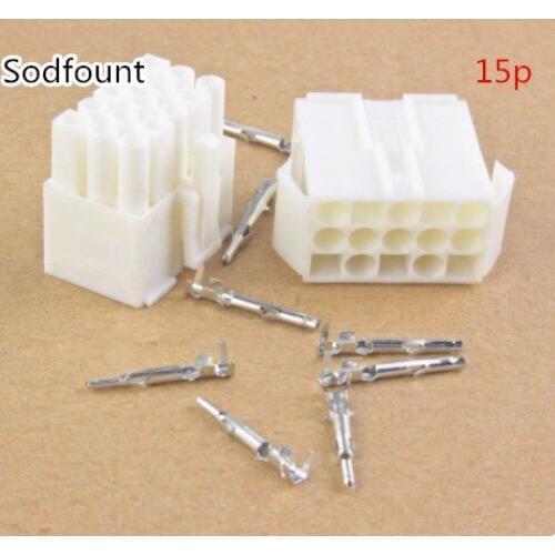 10 sets 15P 15 Way/pins Small Tamiya connector Set Kits mini Tamiya set EL 4.5MM male Female socket plug Free shipping