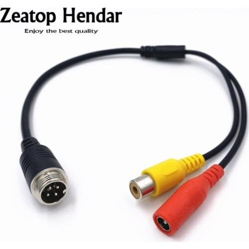 10Pcs 4Pin Aviation Head Male / Female to RCA + DC Female Extension Cable Adapter Converter for CCTV Camera Security DVR 35CM