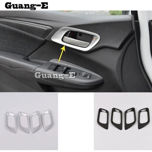For Honda Fit Jazz 2017 2018 2019 Car Body Styling Cover Sticker Trim Door Inner Handle Bowl Armrest Frame Lamp Parts Hoods 4pcs