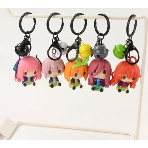 5pcs/set 4.5-5.5cm The Quintessential Quintuplets Keychains Ichika Nakano Yotsuba Nakano Nino PVC Cute Cartoon Pendants