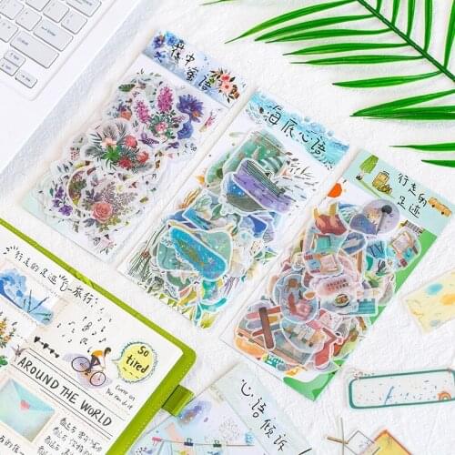 60pcs/Bag Stationery Seal Book Paper Stickers Label DIY Scrapbooking Diary Handmade Decoration Craft Household Supplies