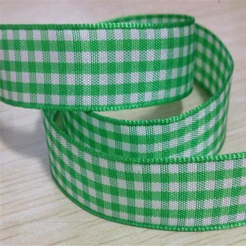 9 16 25 38 mm Width 100% polyester Green Plaid Ribbons scottish Gift hair bows Tartan Ribbon A071