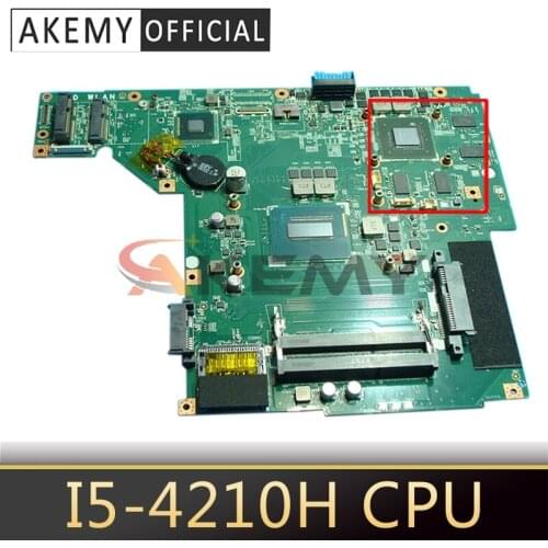 AKEMY FOR MSI GE60 GP60 Laptop Motherboard MS-16GH1 VER:1.0 With SR1Q0 I5-4210H CPU DDR3L N15P-GT-A2 GTX850M 2GB