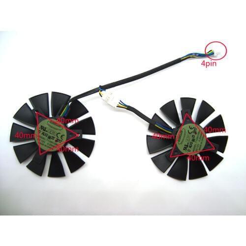 Free Shipping1set T128010BH Cooler fan For ASUS STRIX GTX1060 1050 GTX960 /950 GTX750Ti R9 370 Graphic Card Two Ball Bearing