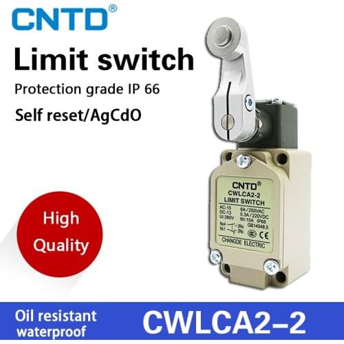 CNTD CWLSeries Travel Limit Switch CWLCA2-2 1NO1NC 10A250V Ip65 Waterproof, Dustproof and Oil proof Wheel reset Limit switch