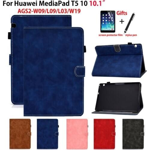 For Huawei MediaPad T5 10 Case Cover AGS2-L09 AGS2-W09 AGS2-L03 AGS2-W19 10.1" Coque Funda Tablet Soft Shockproof Flip Shell