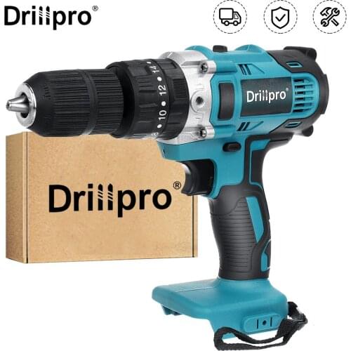Drillpro 3 In 1 Brushless Electric Drill 13mm 2-Speed Electric Screwdriver Rechargable Hammer Drill for Makita 18V Battery