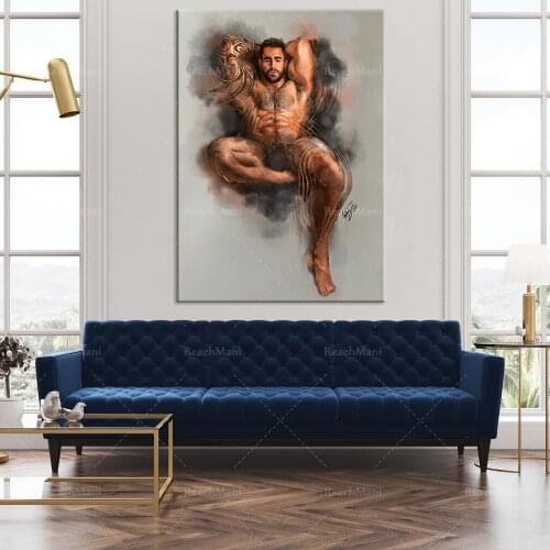 Homme nu Art Print | Gay peinture impression, Art Gay Print affiche originale