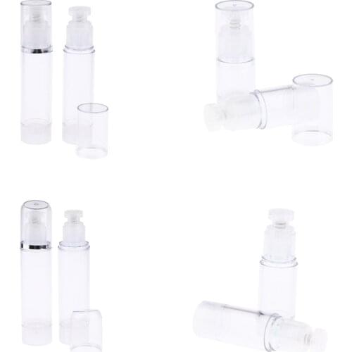 Pack of 2Pcs Empty Airless Pump Vacuum Bottles Cosmetic Lotion Cream Toner Containers, for Travel, Home, Salon