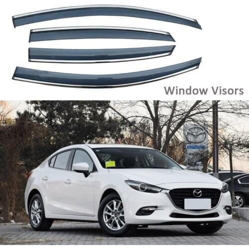 For Mazda3 Axela 2014-2018 Car Styling Awnings Shelters Window Visors rain eyebrow Protector Exterior decoration 4PCS/SET