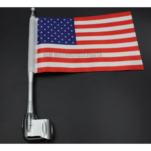 Plating CNC Aluminum US Flag Pole Luggage Rack Mount for Motor Honda Goldwing 1800 GL1800 2001-2011