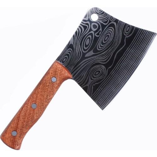 Laser Damascus Stainless Steel Butcher Knife Thickened Cleaver Axe Knife Bone Chopper Cooking Kitchen Knives Butcher AXE Tools