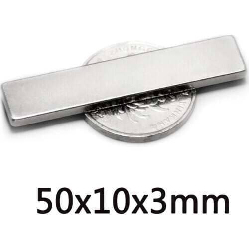 1/2/3PCS 50x10x3mm Powerful N35 Magnets 50mmX10mm Long Sheet Permanent Magnet 50x10x3mm Super Strong Neodymium Magnet 50*10*3