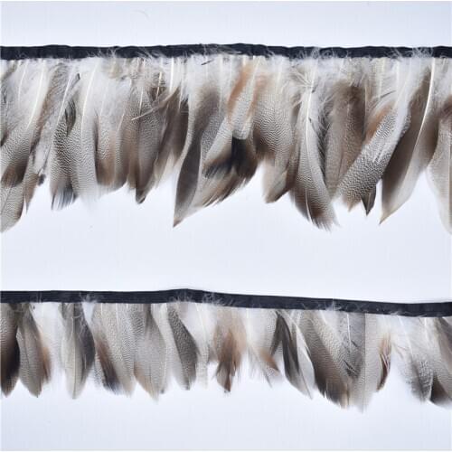 Natural Pheasant Feathers Trim Fringe Ribbon Rooster Goose Turkey Feathers for Crafts Plumas Carnaval Decoration Decor Plume Diy