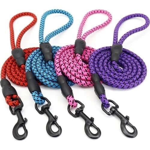 5ft Nylon Dog Leash 1.5m Strengthen Dog Leads Rope Durable Long Small Medium Large Dog Leash Puppy Walking Lead for Pug Pitbull