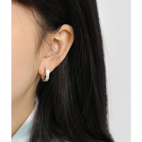 New 925 sterling silver irregular surface circle stud earrings for women, fashion gold color earings engagement gifts jewelry