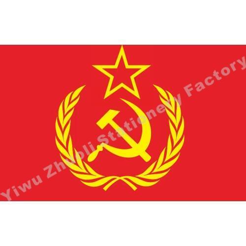 NEW Soviet Union Flag 150X90cm (3x5FT) 120g 100D Polyester Double Stitched High Quality Free Shipping
