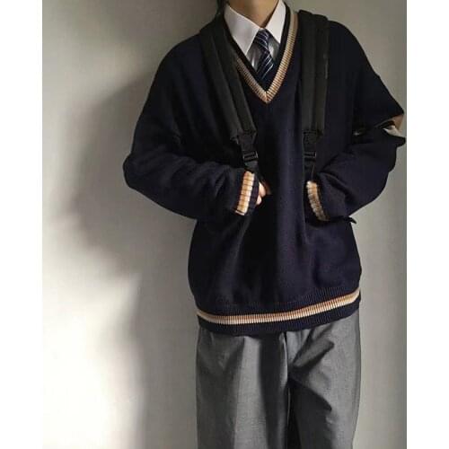 Couples Clothes Autumn Mens Wool Sweater Loose 2021 Coats Student Black Color Pullover V-neck Cardigan Cashmere Knitting