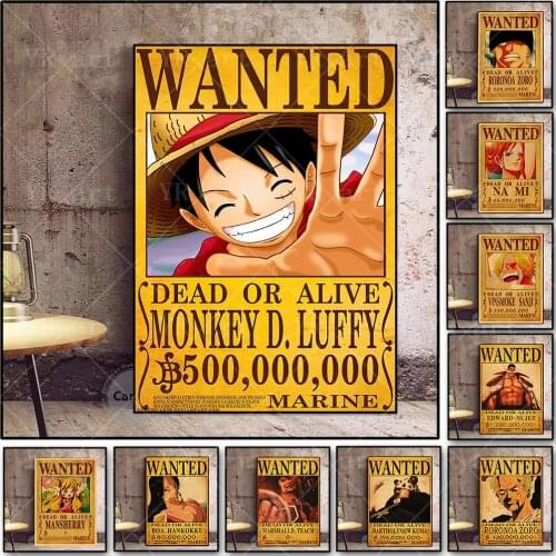 One Piece Luffy Anime Poster Picture Luffy Mural Wall Art Canvas Painting Kids Room Decoration Prints For Modern Home Decoration