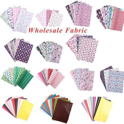 Wholesale 22*30cm Faux Artificial Synthetic Leather Fabric For DIY Holiday Sewing Fabric Bags Knotbow Patchwork Materials
