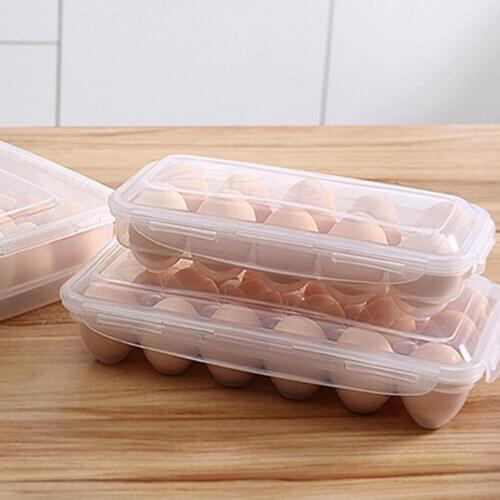 10/18 Grids Plastic Egg Storage Box Eggs Holder Portable Food Storage Container PP Refrigerator Egg Tray Holder Container