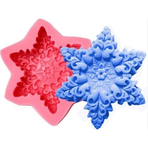 Hexagon Snowflake Chocolate Candy Silicone Mold Handmade Sugar Craft Cake Decoration Mold Baking Tool