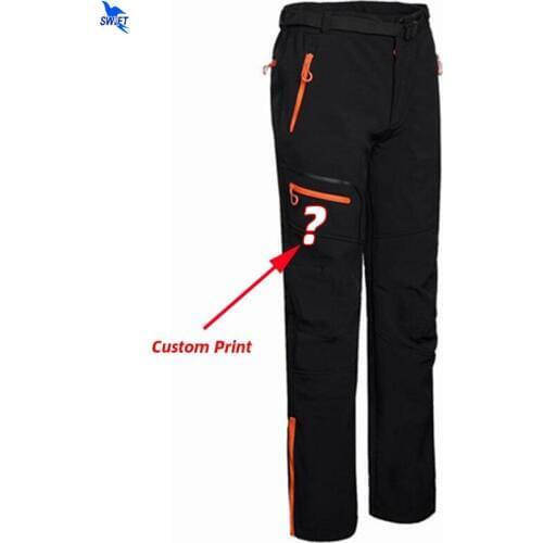 Customize LOGO Fleece Softshell Pants Men Waterproof Soft Shell Trousers Fishing Hunting Hiking Clothing Windproof Skiing Pants
