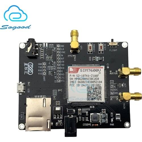 SIMCOM SIM7600V-H EVB board LTE Cat4 module LTE-FDD B2/B4/B5/B13 high accuracy positioning GNSS UART USB I2C GPIO interfaces