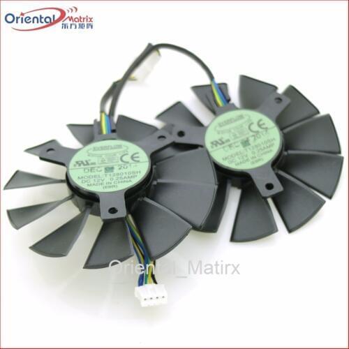 T128010SH 12V 0.25A 75mm 39*39*39mm VGA Fan 4Pin For ASUS STRIX GTX750TI GTX960 Graphics Card Cooling Fan
