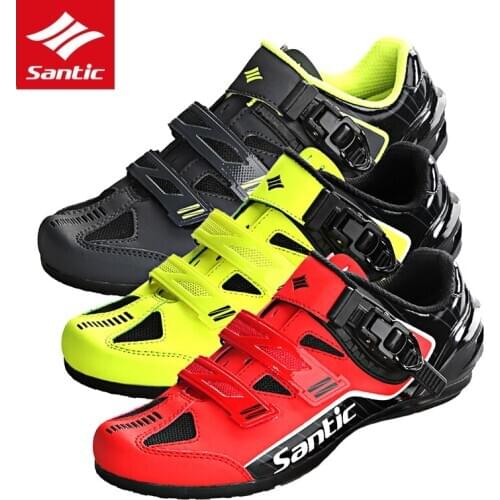 Santic Leisure Cycling Shoes Look-free Breathable Road Bike Athletic Shoes Anti-skid Rubber Sole Bicycle Shoe Riding Equipment