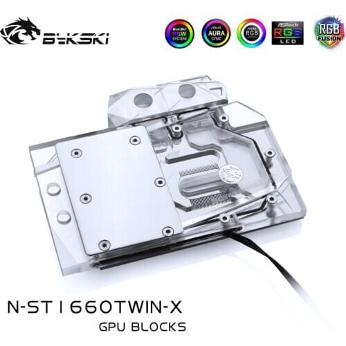 Bykski Water Block use for ZOTAC GTX 1660 twin FAN / Full Cover Copper Radiator Block/RGB Light