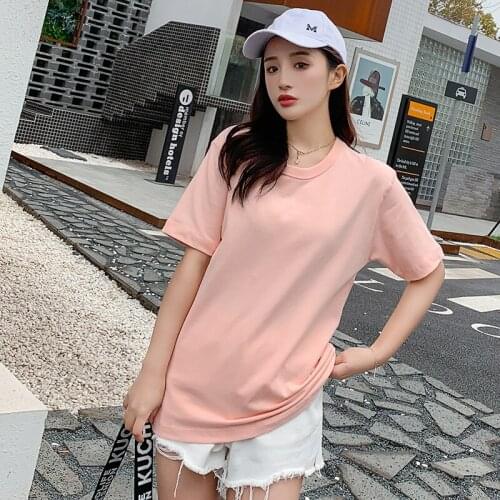 100% Cotton Tee Shirt Basic T Shirt Women Casual O-neck Harajuku Summer Thicken Top Korean Hipster White Tshirt XS-3XL 3010951