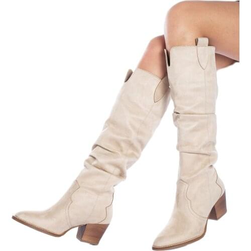 BYC0401 Knee High Boots Women Boots for Women Shoes Ladies Super High Heels Female Shoes Pointed Toe Womens Shoes Brand shoes