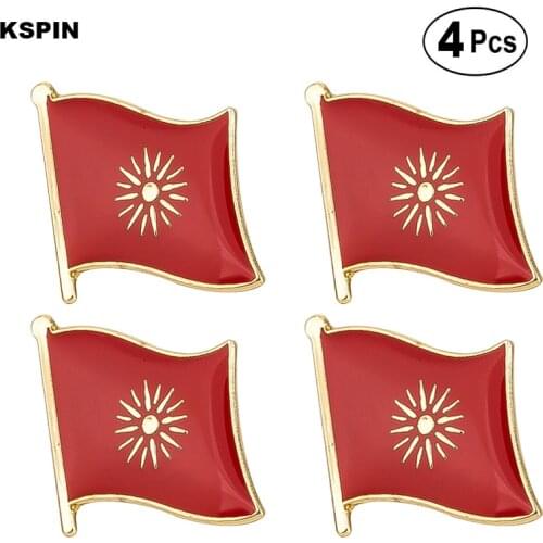 Macedonia Flag Pin Lapel Pin Badge Brooch Icons 4pcs