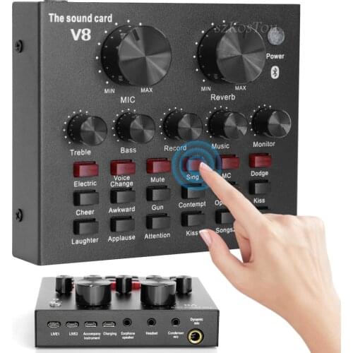 Sound Card Audio External USB Headset Microphone Live Broadcast For BM 800 Mobile Phone Computer PC