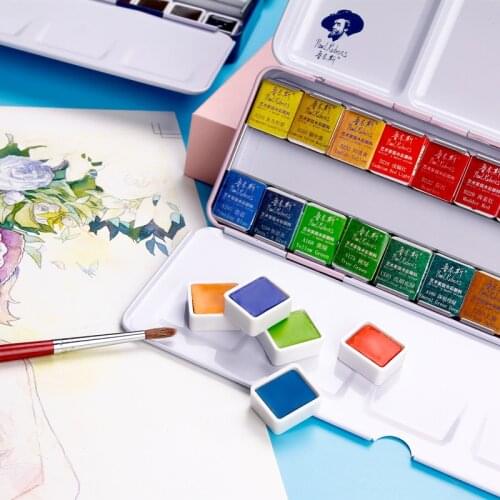 1Pc Paul Rubens Paint Supplier Aquarelle C Series Half Pan Solid Watercolor Cake for Beginner and Professional Artist