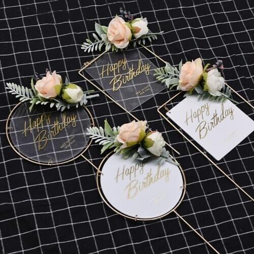 1Pc Personalized Gold Silver Acrylic Cake Topper Happy Birthday Party Cupcake Decoration Baby Shower Cake Decoration Supplies