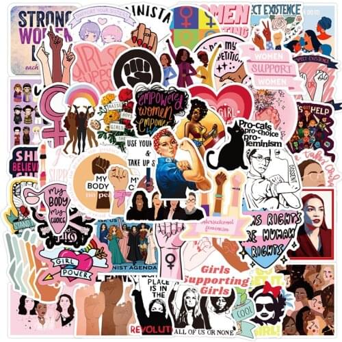 10/30/50Pcs Feminist Cartoon Graffiti Waterproof Stickers Motorcycle Bicycle Helmet Motor Laptop Joke Kid Classic Toy Gifts