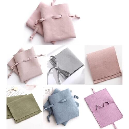 10 pcs per bag personalized jewelry packaging pouches customized logo microfiber envelope bag