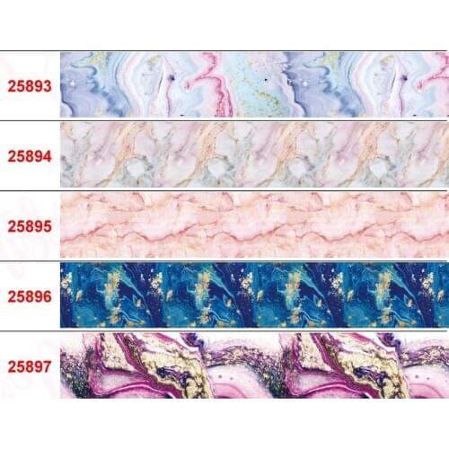 16mm-75mm Gradient Color Series Printed Grosgrain/Elastic Ribbon Marble Painting Lace DIY Gift Bowknots 50yards/roll
