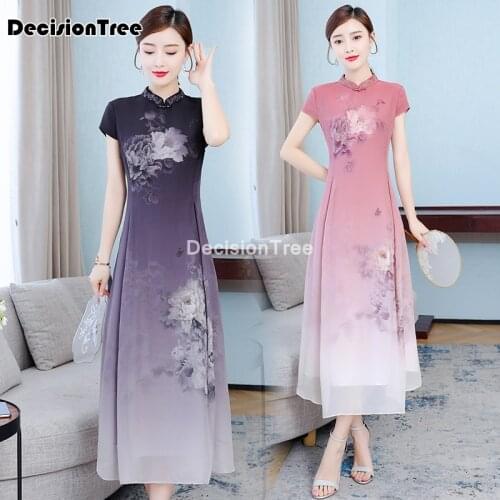 2021 chinese dress chinese qipao classic women chiffo cheongsam oriental bride wedding dresses evening party gown oriental dress