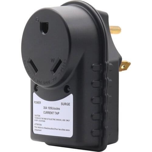 30A RV Surge Adapter Higher Conductivity Multiple Use Surge Protector Socket Lightning With LED Indicator For Camping Advantage