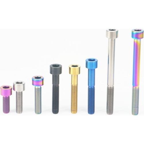 Colors M6 Length 10/16/18/20/25/30/35/40/45/50/65mm GR5 Titanium Bike Allen Screw Column Head Bolts