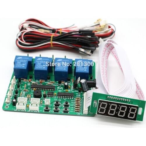 4 Digits Second Coin Operated Timer Board For 1-4 Devices Console Massage Chair Vending Machine Arcade Game Time Control